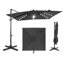10 FT Cantilever Patio Umbrella with Solar LED Lights for Pool and Garden by LJGDeals