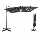 10 FT Cantilever Patio Umbrella with Solar LED Lights for Pool and Garden by DirectDeals