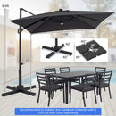 10 FT Cantilever Patio Umbrella with Solar LED Lights for Pool and Garden by DirectDeals