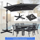 10 FT Cantilever Patio Umbrella with Solar LED Lights for Pool and Garden by LJGDeals