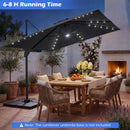 10 FT Cantilever Patio Umbrella with Solar LED Lights for Pool and Garden by LJGDeals