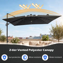 10 FT Cantilever Patio Umbrella with Solar LED Lights for Pool and Garden by LJGDeals