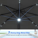 10 FT Cantilever Patio Umbrella with Solar LED Lights for Pool and Garden by DirectDeals