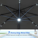 10 FT Cantilever Patio Umbrella with Solar LED Lights for Pool and Garden by LJGDeals