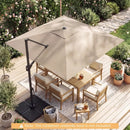 10 FT Cantilever Patio Umbrella with Solar LED Lights for Pool and Garden by LJGDeals