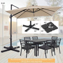 10 FT Cantilever Patio Umbrella with Solar LED Lights for Pool and Garden by LJGDeals