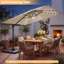 10 FT Cantilever Patio Umbrella with Solar LED Lights for Pool and Garden by DirectDeals