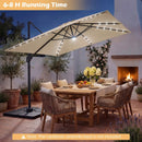 10 FT Cantilever Patio Umbrella with Solar LED Lights for Pool and Garden by LJGDeals