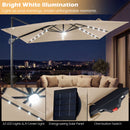 10 FT Cantilever Patio Umbrella with Solar LED Lights for Pool and Garden by DirectDeals