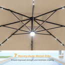 10 FT Cantilever Patio Umbrella with Solar LED Lights for Pool and Garden by DirectDeals