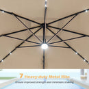10 FT Cantilever Patio Umbrella with Solar LED Lights for Pool and Garden by LJGDeals