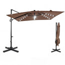10 FT Cantilever Patio Umbrella with Solar LED Lights for Pool and Garden by LJGDeals