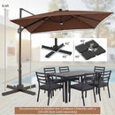 10 FT Cantilever Patio Umbrella with Solar LED Lights for Pool and Garden by LJGDeals