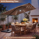 10 FT Cantilever Patio Umbrella with Solar LED Lights for Pool and Garden by LJGDeals