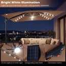 10 FT Cantilever Patio Umbrella with Solar LED Lights for Pool and Garden by LJGDeals