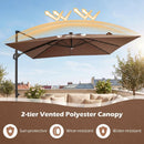 10 FT Cantilever Patio Umbrella with Solar LED Lights for Pool and Garden by LJGDeals