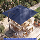10 FT Cantilever Patio Umbrella with Solar LED Lights for Pool and Garden by DirectDeals