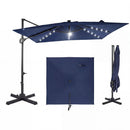 10 FT Cantilever Patio Umbrella with Solar LED Lights for Pool and Garden by LJGDeals