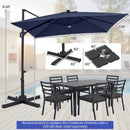 10 FT Cantilever Patio Umbrella with Solar LED Lights for Pool and Garden by LJGDeals