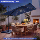 10 FT Cantilever Patio Umbrella with Solar LED Lights for Pool and Garden by LJGDeals