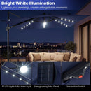10 FT Cantilever Patio Umbrella with Solar LED Lights for Pool and Garden by LJGDeals