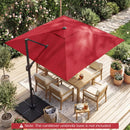 10 FT Cantilever Patio Umbrella with Solar LED Lights for Pool and Garden by DirectDeals