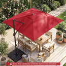 10 FT Cantilever Patio Umbrella with Solar LED Lights for Pool and Garden by LJGDeals