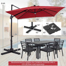 10 FT Cantilever Patio Umbrella with Solar LED Lights for Pool and Garden by LJGDeals