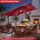 10 FT Cantilever Patio Umbrella with Solar LED Lights for Pool and Garden by DirectDeals
