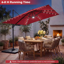 10 FT Cantilever Patio Umbrella with Solar LED Lights for Pool and Garden by LJGDeals