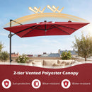 10 FT Cantilever Patio Umbrella with Solar LED Lights for Pool and Garden by LJGDeals