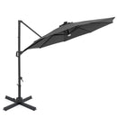 10 FT Cantilever Patio Umbrella with Solar LED Lights 360° Rotation by LJGDeals