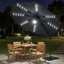 10 FT Cantilever Patio Umbrella with Solar LED Lights 360° Rotation by LJGDeals