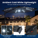 10 FT Cantilever Patio Umbrella with Solar LED Lights 360° Rotation by DirectDeals