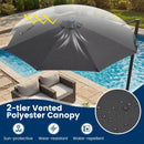 10 FT Cantilever Patio Umbrella with Solar LED Lights 360° Rotation by DirectDeals