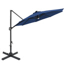 10 FT Cantilever Patio Umbrella with Solar LED Lights 360° Rotation by LJGDeals