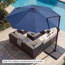 10 FT Cantilever Patio Umbrella with Solar LED Lights 360° Rotation by LJGDeals