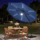 10 FT Cantilever Patio Umbrella with Solar LED Lights 360° Rotation by LJGDeals