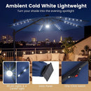 10 FT Cantilever Patio Umbrella with Solar LED Lights 360° Rotation by LJGDeals