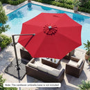 10 FT Cantilever Patio Umbrella with Solar LED Lights 360° Rotation by LJGDeals