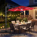 10 FT Cantilever Patio Umbrella with Solar LED Lights 360° Rotation by LJGDeals
