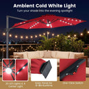 10 FT Cantilever Patio Umbrella with Solar LED Lights 360° Rotation by LJGDeals