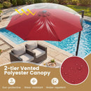 10 FT Cantilever Patio Umbrella with Solar LED Lights 360° Rotation by LJGDeals