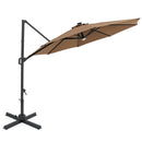 10 FT Cantilever Patio Umbrella with Solar LED Lights 360° Rotation by LJGDeals