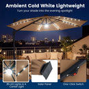 10 FT Cantilever Patio Umbrella with Solar LED Lights 360° Rotation by DirectDeals