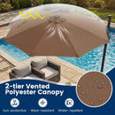 10 FT Cantilever Patio Umbrella with Solar LED Lights 360° Rotation by LJGDeals