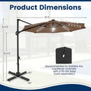 10 FT Cantilever Patio Umbrella with Solar LED Lights 360° Rotation by LJGDeals
