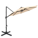 10 FT Cantilever Patio Umbrella with Solar LED Lights 360° Rotation by DirectDeals