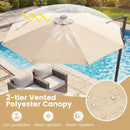 10 FT Cantilever Patio Umbrella with Solar LED Lights 360° Rotation by LJGDeals
