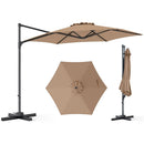 10 FT Patio Cantilever Umbrella with 360° Rotation and Air Vent for Backyard and Poolside by LJGDeals